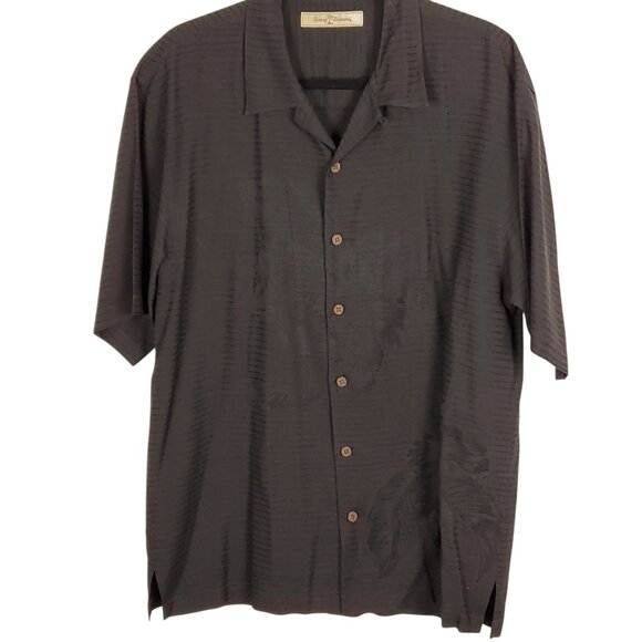 Tommy Bahama Mens 100% Silk Shirt XL Black Hibiscus Floral Tropical Relaxed Fit - Picture 3 of 16